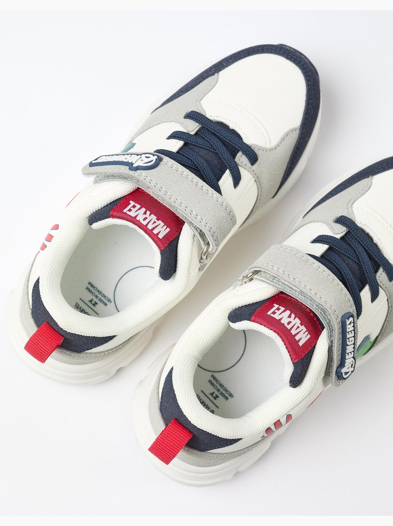 Baskets bi-matière avec les Avengers Blanc - Kiabi