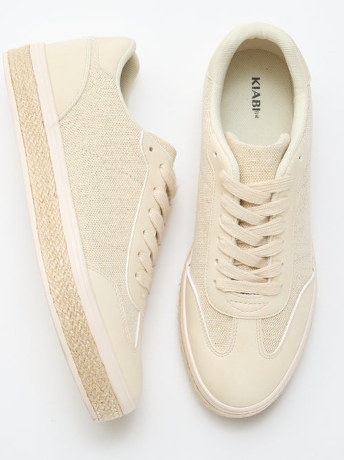 Baskets bi matière et semelle espadrille - Kiabi Baskets bi matière et semelle espadrille - Kiabi