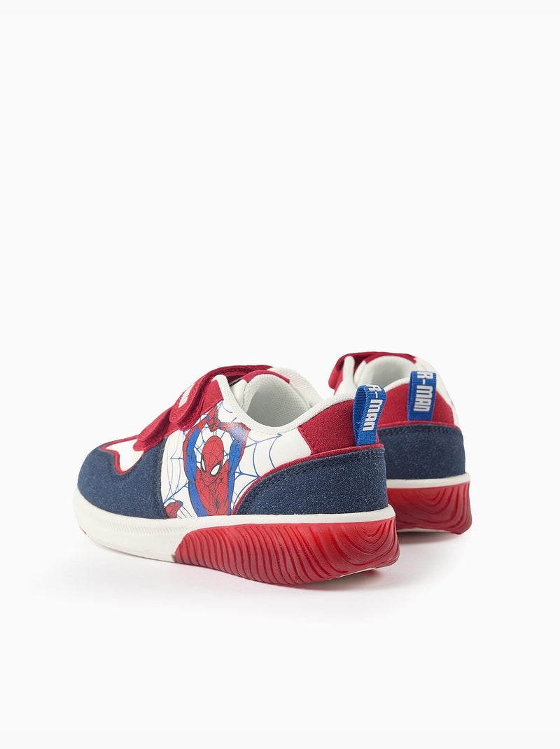 Baskets bi-matière lumineuses avec Spider-Man Bleu foncé - Kiabi