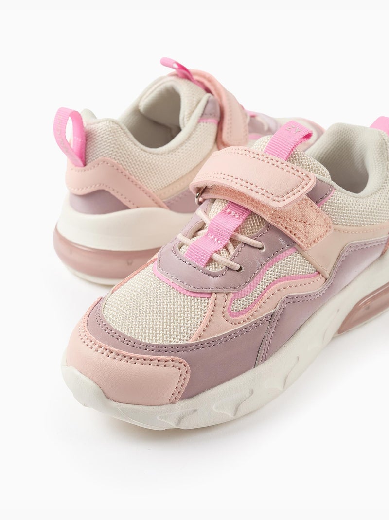 Baskets bi-matière lumineuses Superlight Runner Blanc / Rose / Beige - Kiabi