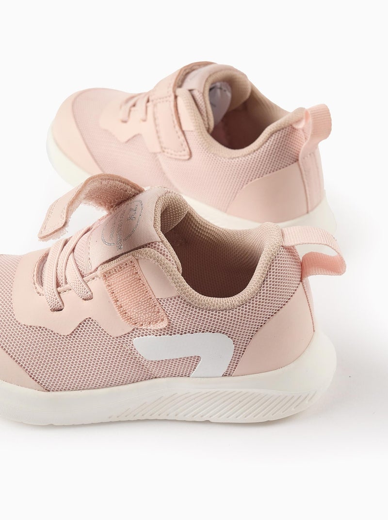 Baskets Bi-matière Rose clair - Kiabi