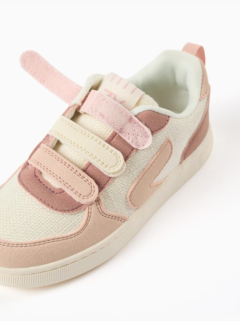 Baskets bi-matière ZY Move à brides à scratch Blanc - Kiabi