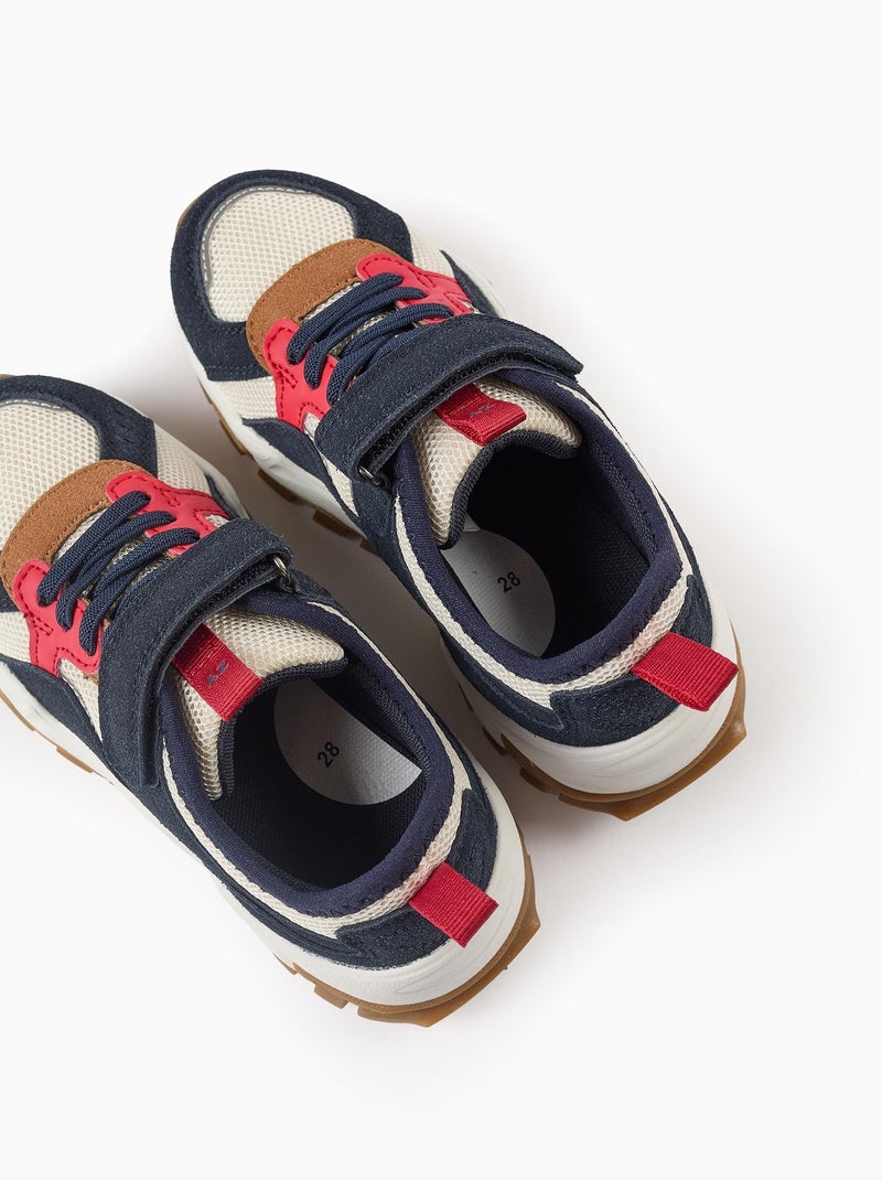 Baskets Bi-matières Chunky Bleu foncé - Kiabi