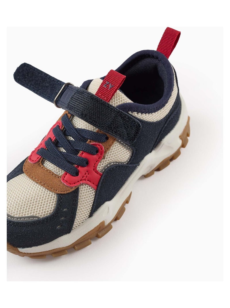 Baskets Bi-matières Chunky Bleu foncé - Kiabi