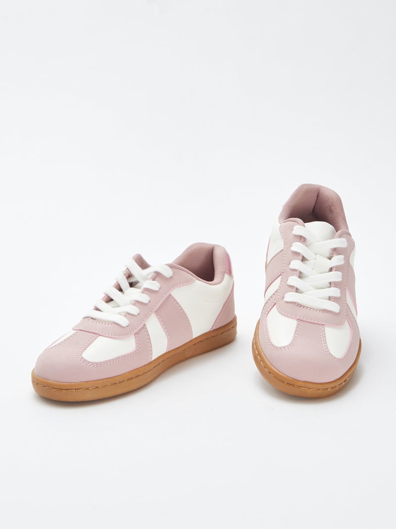 Baskets bicolores à lacets ROSE - Kiabi
