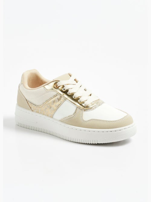 Baskets bicolores détails métallisés - AFIBEL - Kiabi
