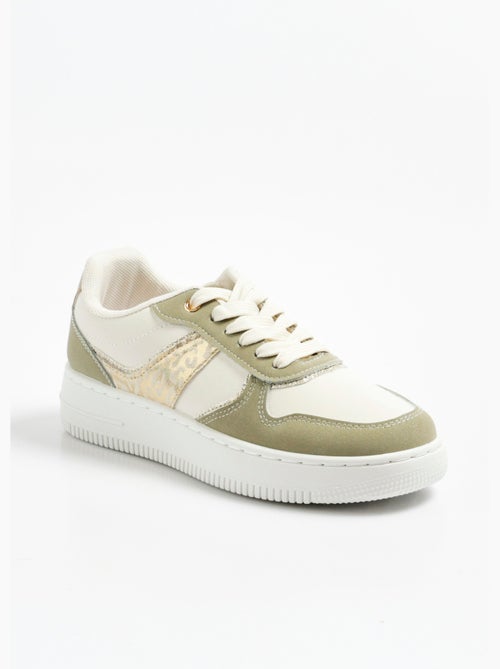 Baskets bicolores détails métallisés - AFIBEL - Kiabi