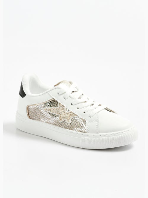 Baskets bimatière aspect reptile à lacets - AFIBEL - Kiabi