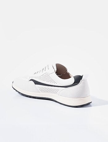 Baskets bimatière en simili cuir perforé - AFIBEL