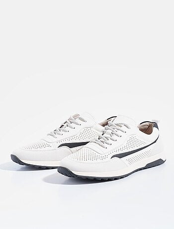 Baskets bimatière en simili cuir perforé - AFIBEL