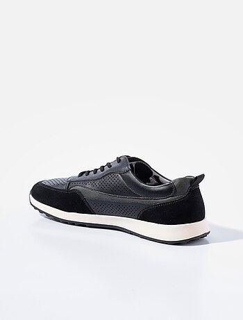 Baskets bimatière en simili cuir perforé - AFIBEL
