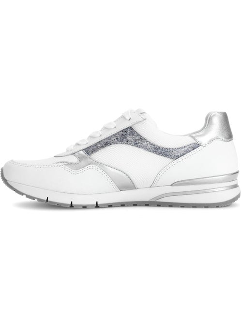 Baskets blancargent en cuir - Kiabi