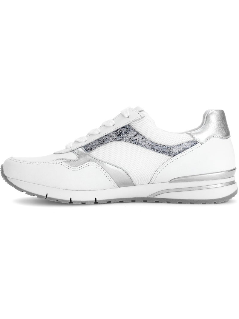Baskets blancargent en cuir Argent - Kiabi