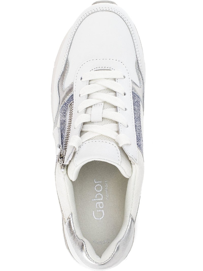 Baskets blancargent en cuir Argent - Kiabi