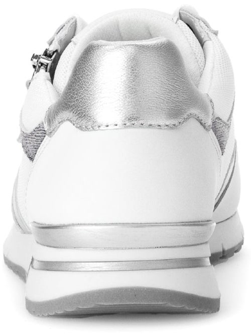 Baskets blancargent en cuir - Kiabi