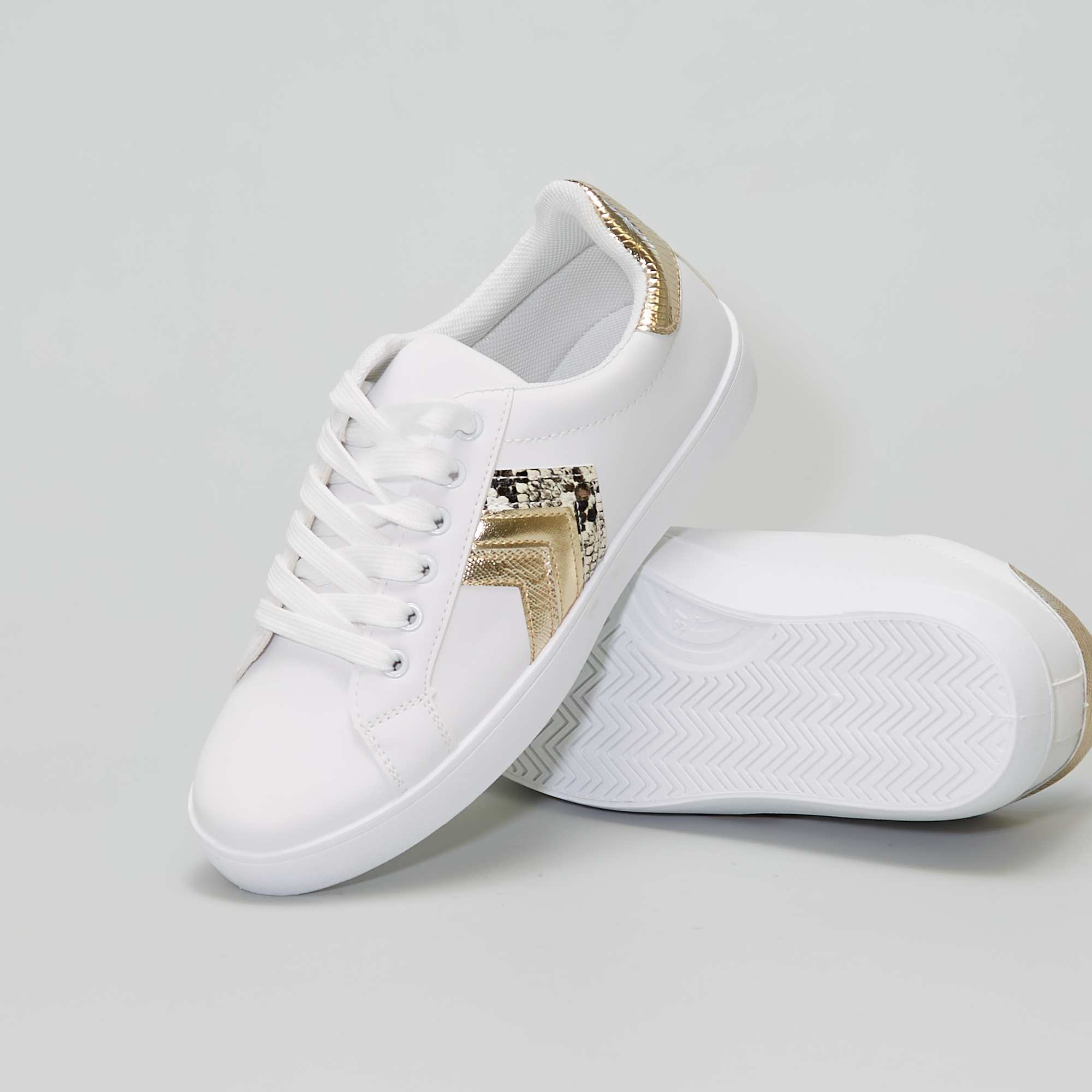 basket blanche doré