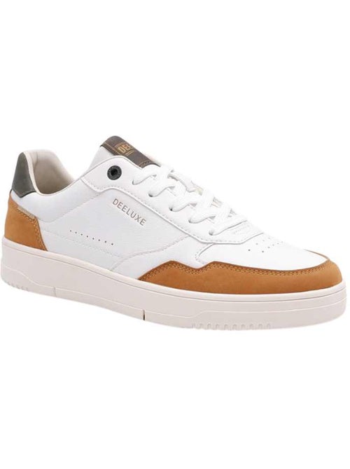 Baskets blanches homme à empiècements colorés 'Deeluxe' - Kiabi
