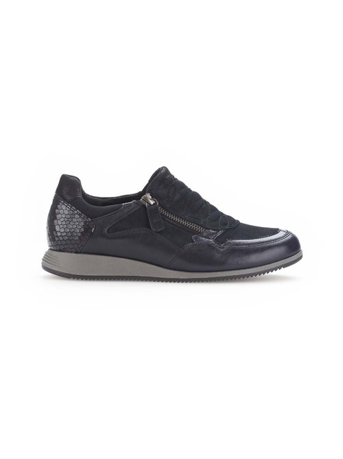 Baskets bleu  en combinaison cuirs - Kiabi
