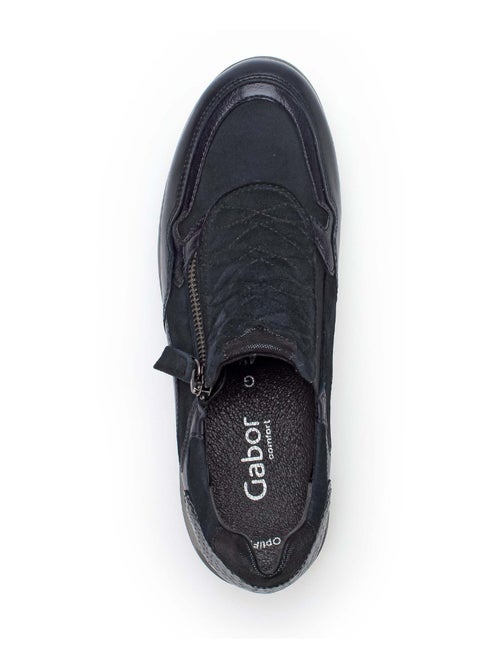 Baskets bleu  en combinaison cuirs - Kiabi