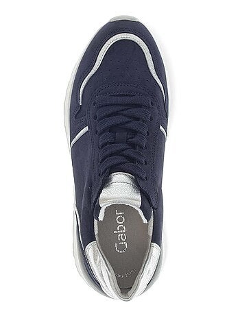 Baskets bleu en cuir