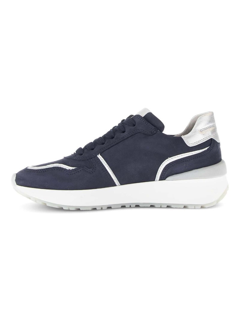 Baskets bleu  en cuir Bleu marine - Kiabi
