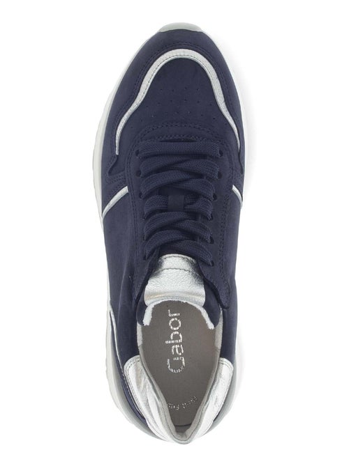 Baskets bleu  en cuir - Kiabi