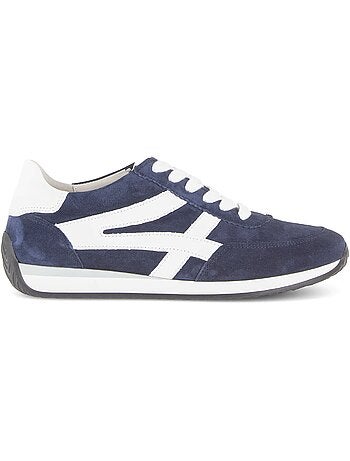 Baskets bleu en cuir