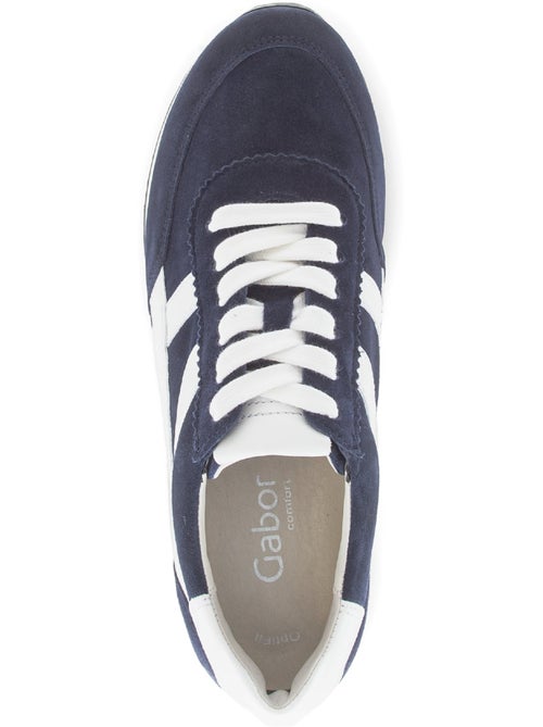 Baskets bleu  en cuir - Kiabi