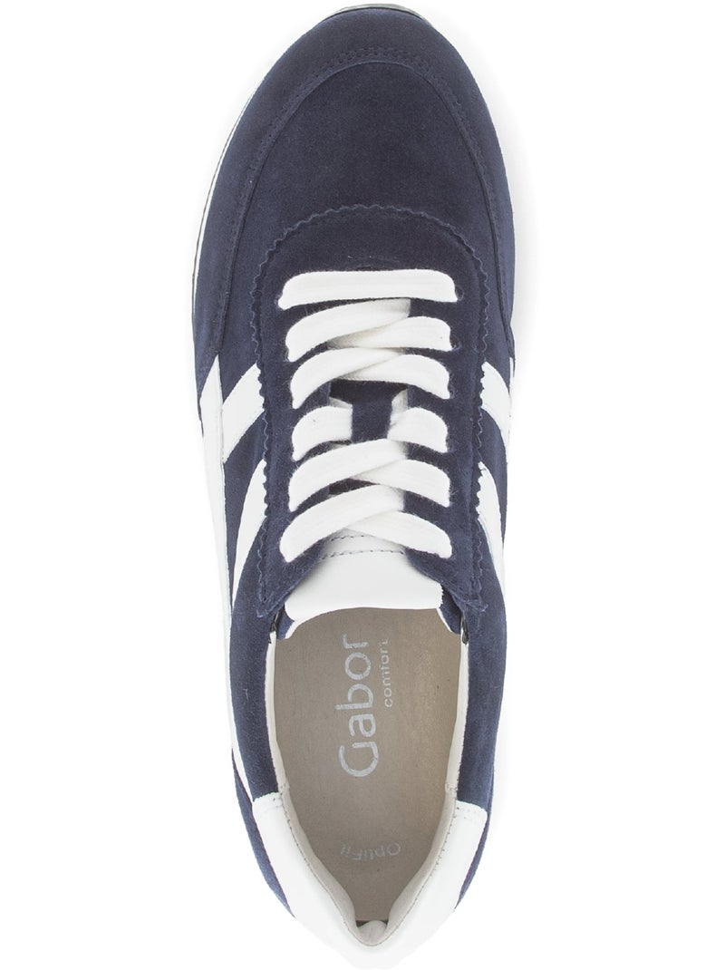Baskets bleu  en cuir Bleu marine - Kiabi