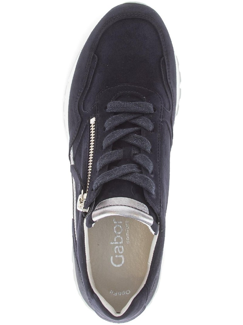 Baskets bleu  en cuir Bleu marine - Kiabi