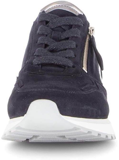 Baskets bleu  en cuir - Kiabi