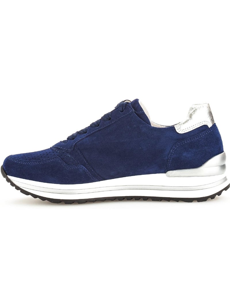 Baskets bleu  en daim Bleu marine - Kiabi