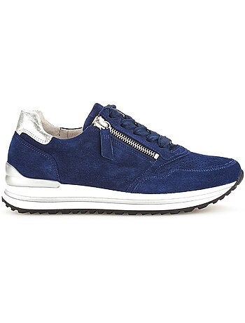 Baskets bleu en nubuck