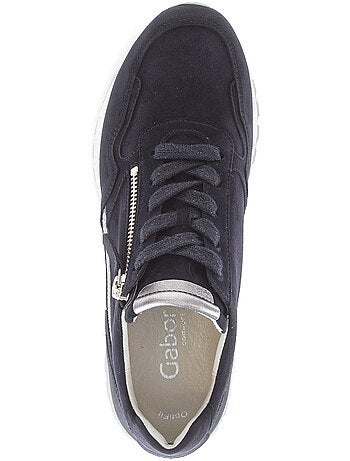 Baskets bleu en nubuck