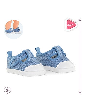 Baskets Bleues pour poupon 36 cm