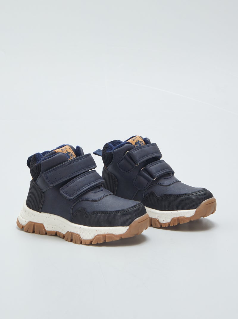 Baskets boots à semelle crantée Bleu marine - Kiabi
