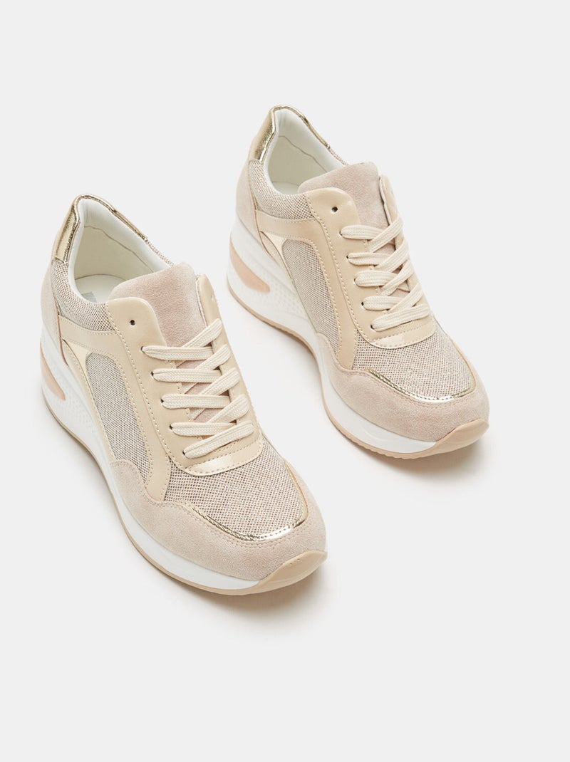 Baskets classiques avec plateforme BATA Beige - Kiabi