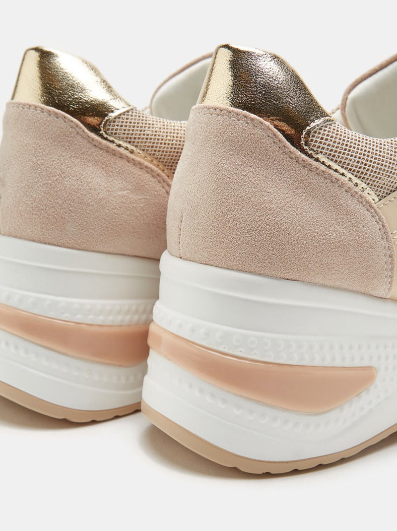 Baskets classiques avec plateforme BATA Beige - Kiabi