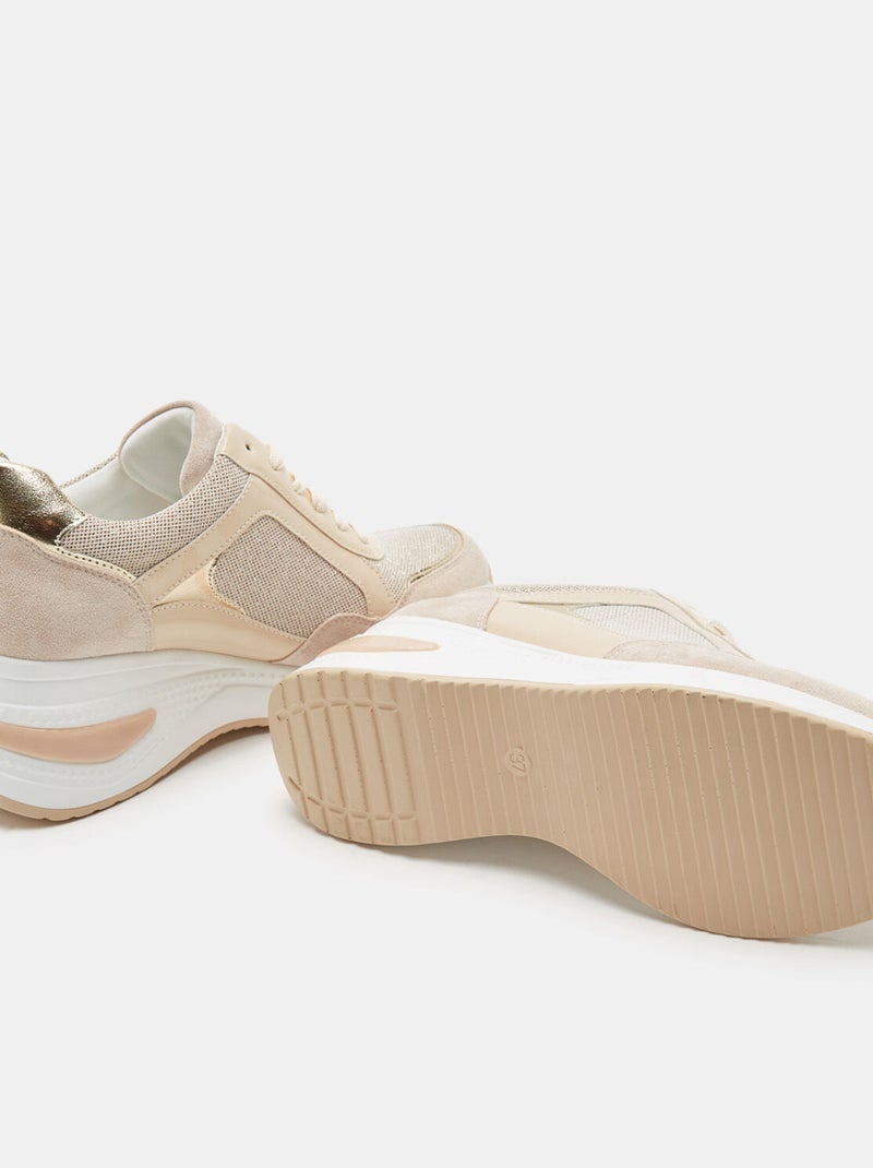 Baskets classiques avec plateforme BATA Beige - Kiabi