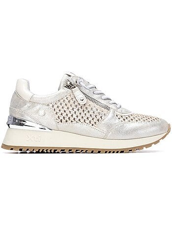 Baskets compensées femme à lacets