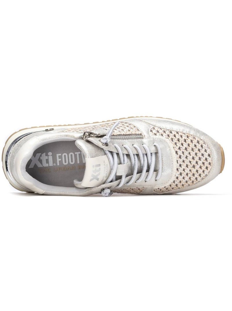 Baskets compensées femme à lacets Argent - Kiabi