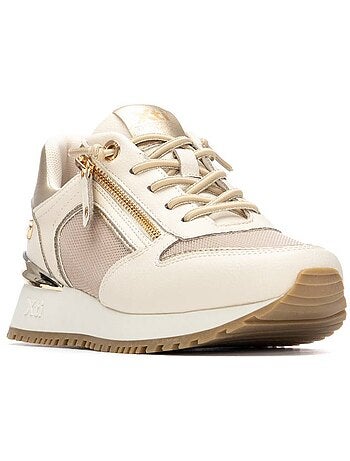 Baskets compensées femme à lacets