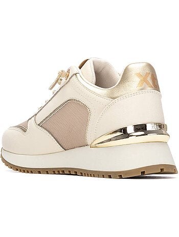 Baskets compensées femme à lacets