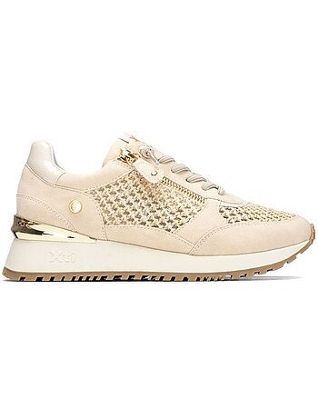 Baskets compensées femme à lacets