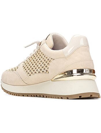 Baskets compensées femme à lacets