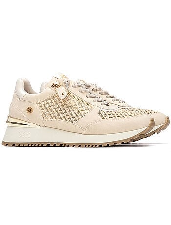 Baskets compensées femme à lacets