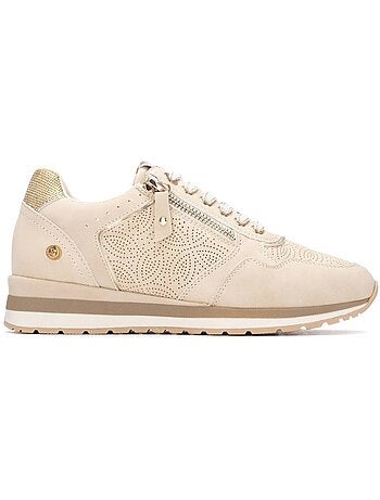 Baskets compensées femme à lacets