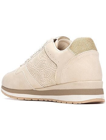 Baskets compensées femme à lacets