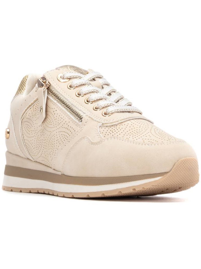 Baskets compensées femme à lacets Beige - Kiabi