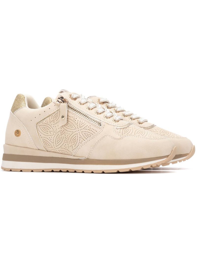 Baskets compensées femme à lacets Beige - Kiabi